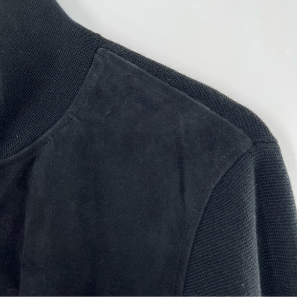 REISS black bomber jacket with suede panel - Picture 4 of 6